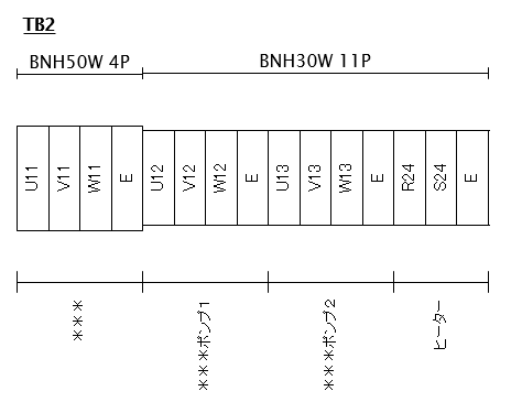TB2の端子配列図